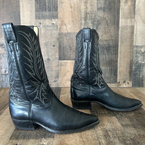 Nocona Vintage Pointed Toe Western Cowboy Boots Mens 9.5 E - Picture 11 of 12